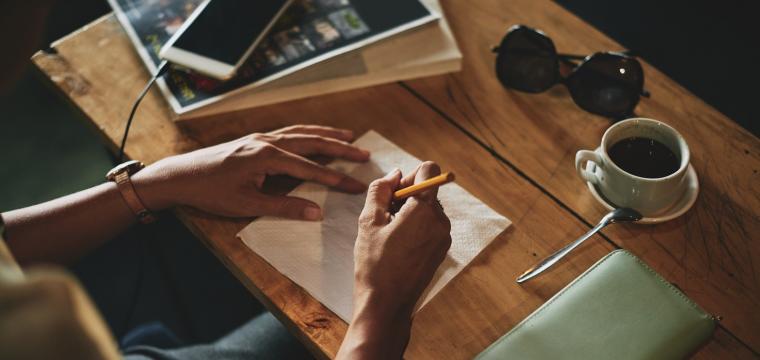 writing on napkin