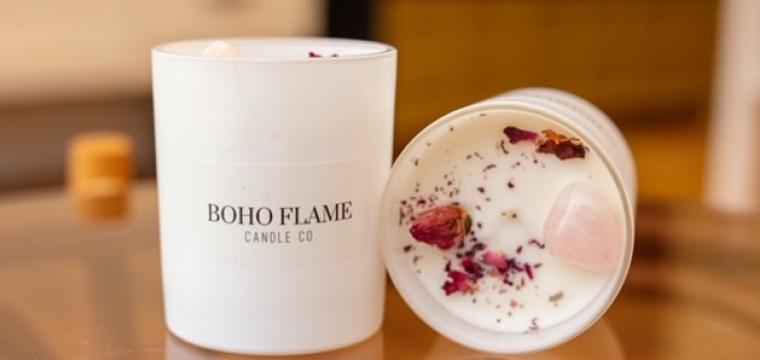 boho flame candle