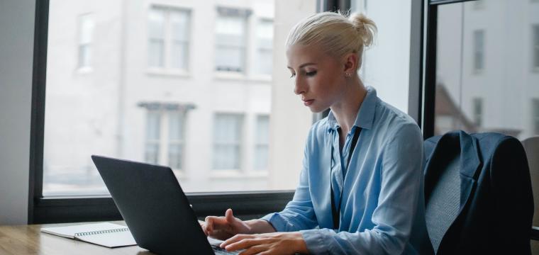 businesswoman on laptop