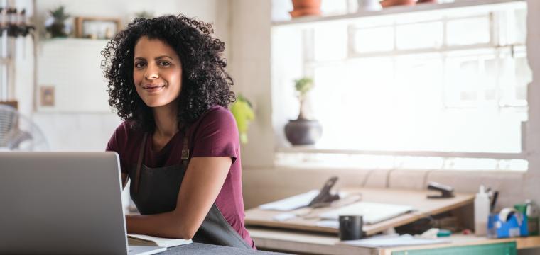 Business woman working on SEO