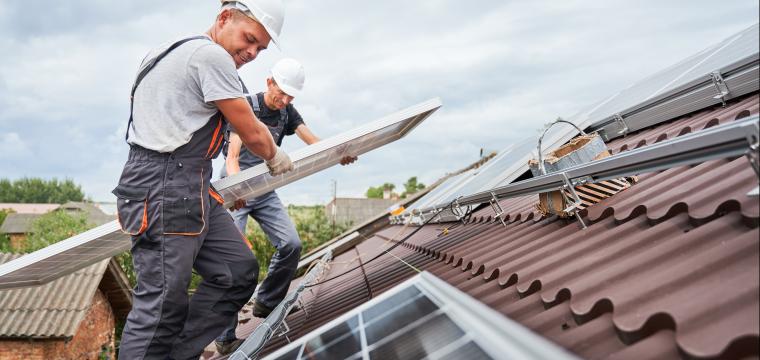 Retrofitting solar panels on a house roof