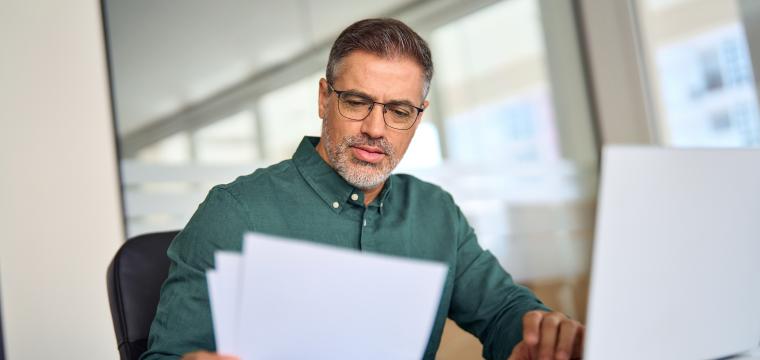 A man reading some documents