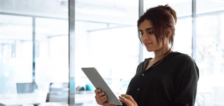 Woman using a tablet