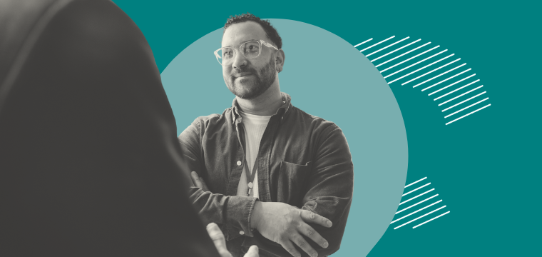 People chatting at a networking event