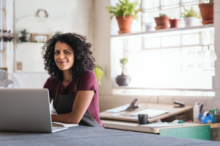 Business woman working on SEO