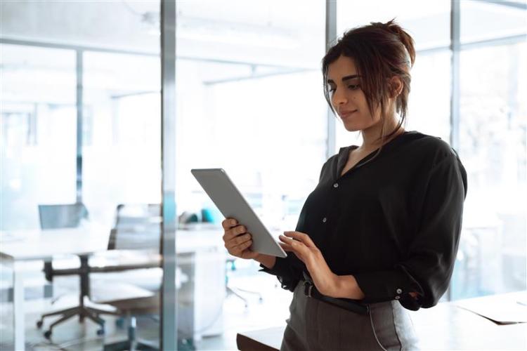 Woman using a tablet