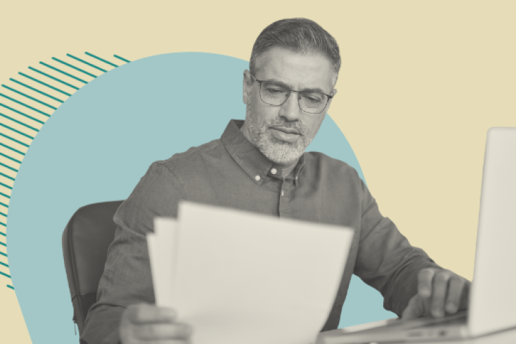 A man reading some documents