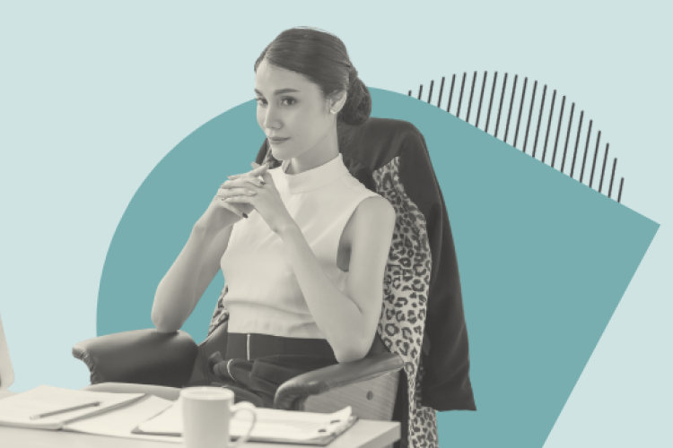 Woman sitting at a desk