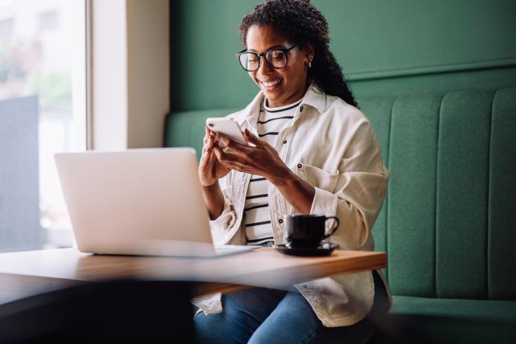 Woman sitting at a desk